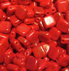 Tile bead Red gold