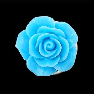 Bottone Chunky Rosa in Resina Azzurra
