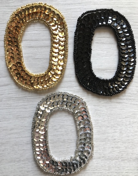 Numero 0 in paillettes e perline oro