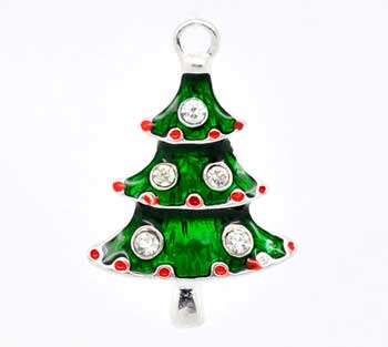 Charm albero di natale con strass