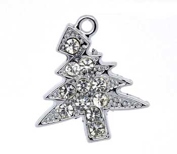 Charm albero di Natale strassato