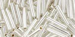 Toho Baguette Bugle Beads Crystal Silver Lined