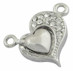 Chiusura magnetica a cuore con strass