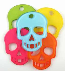 Pendente teschio in resina neon
