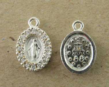 Charm Madonnina con zirconi ag925