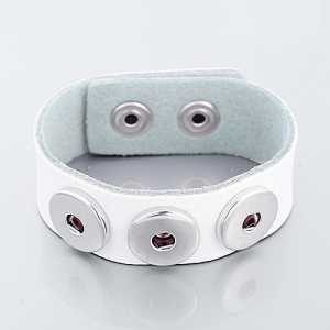 Bracciale in pelle bianca Chunky a giro singolo