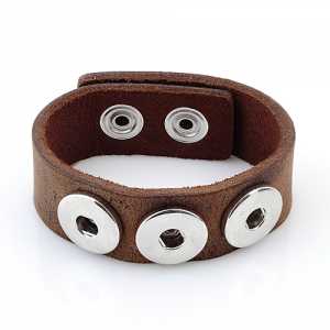 Bracciale in pelle vintage Chunky a giro singolo  Hover