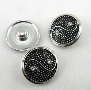 Bottone Chunky Strass Yin Yang