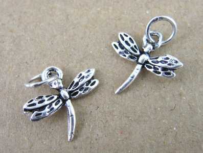 Charm libellula in argento indiano