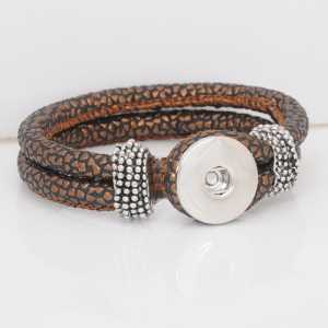 Bracciale stampa pitone MARRONE Chunky a giro singolo