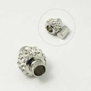 Chiusura magnetica con strass tonda 4 MM