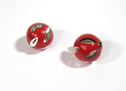 Sfera smaltata rossa ag925 SM01