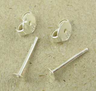 Base per orecchini con mini piattello in argento 925