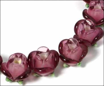 Perlina di Murano a forma di rosa