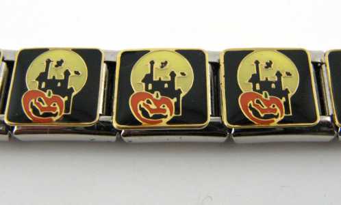 Elemento Italian Charm Casetta e zucca di Halloween