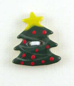 Bottone in ceramica Albero di  Natale