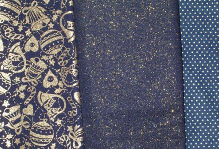 Set stoffe natalizie tonalità blu