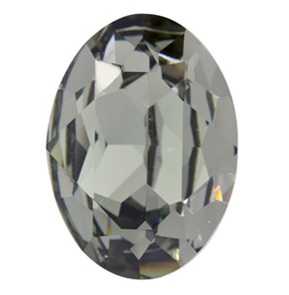 Cabochon Ovale Crystal Silver Night