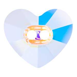 Bottone Swarovski a Cuore Aurora Boreale