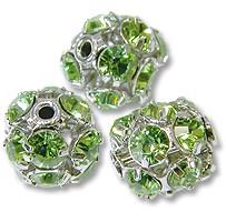 Boule Swarovski Chrysolite argento