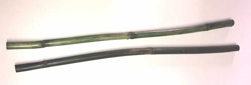 Coppia manici dritti in bamboo verde  Hover