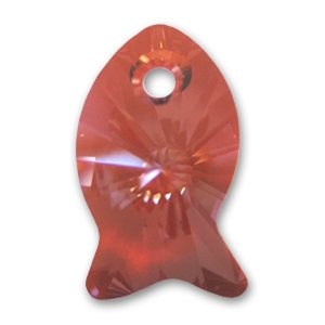 Fish pendant Crystal Red magma
