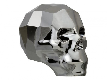 Swarovski Skull Bead Big Silver Night 2x