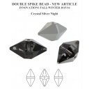 Double Spike Bead SwarovskiCrystal Silver Night 2x