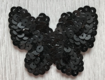 Farfalla paillettes nera