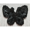Farfalla paillettes nera