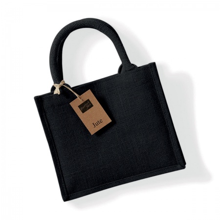 Borsa in juta MINI da decorare NERA