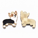 Charm smaltato Cane Corgi buffo Regina Elisabetta