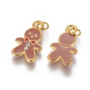 Charm smaltato Gingerbread Natale Christmas con strass