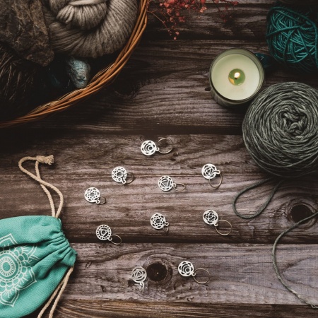 Set Segnapunti Knitpro Mindful Argento Chakra