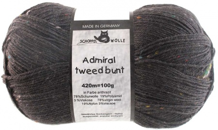 Schoppel Wolle Admiral colore 8805m Tweed Bunt Antracite