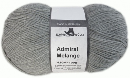 Schoppel Wolle Admiral colore 9263m Grigio medio melange