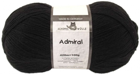 Schoppel Wolle Admiral colore 880 Nero assoluto