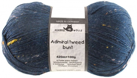 Schoppel Wolle Admiral colore 4993M Jeans Tweed Bunt  Hover