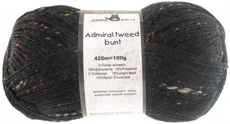 Schoppel Wolle Admiral colore 880 Tweed Bunt Nero
