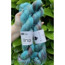 BrilLino filato tinto a mano colore Macchia d'olio