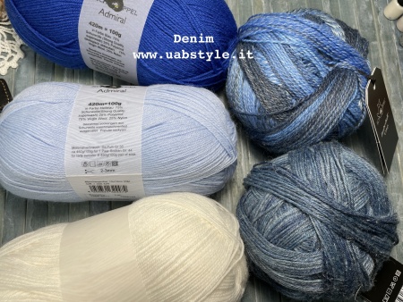 Kit scialle Aurora Cabin di Stepehn West col. Denim