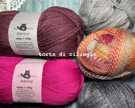 Kit scialle Aurora Cabin di Stepehn West col. Torta di Ciliegie